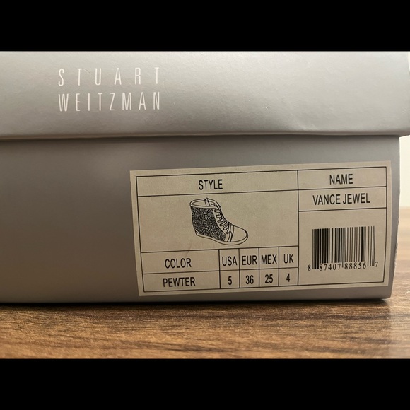 Stuart Weitzman Vance Jewel Hidden Wedge High Top Sneaker (Big kids) - Picture 8 of 11